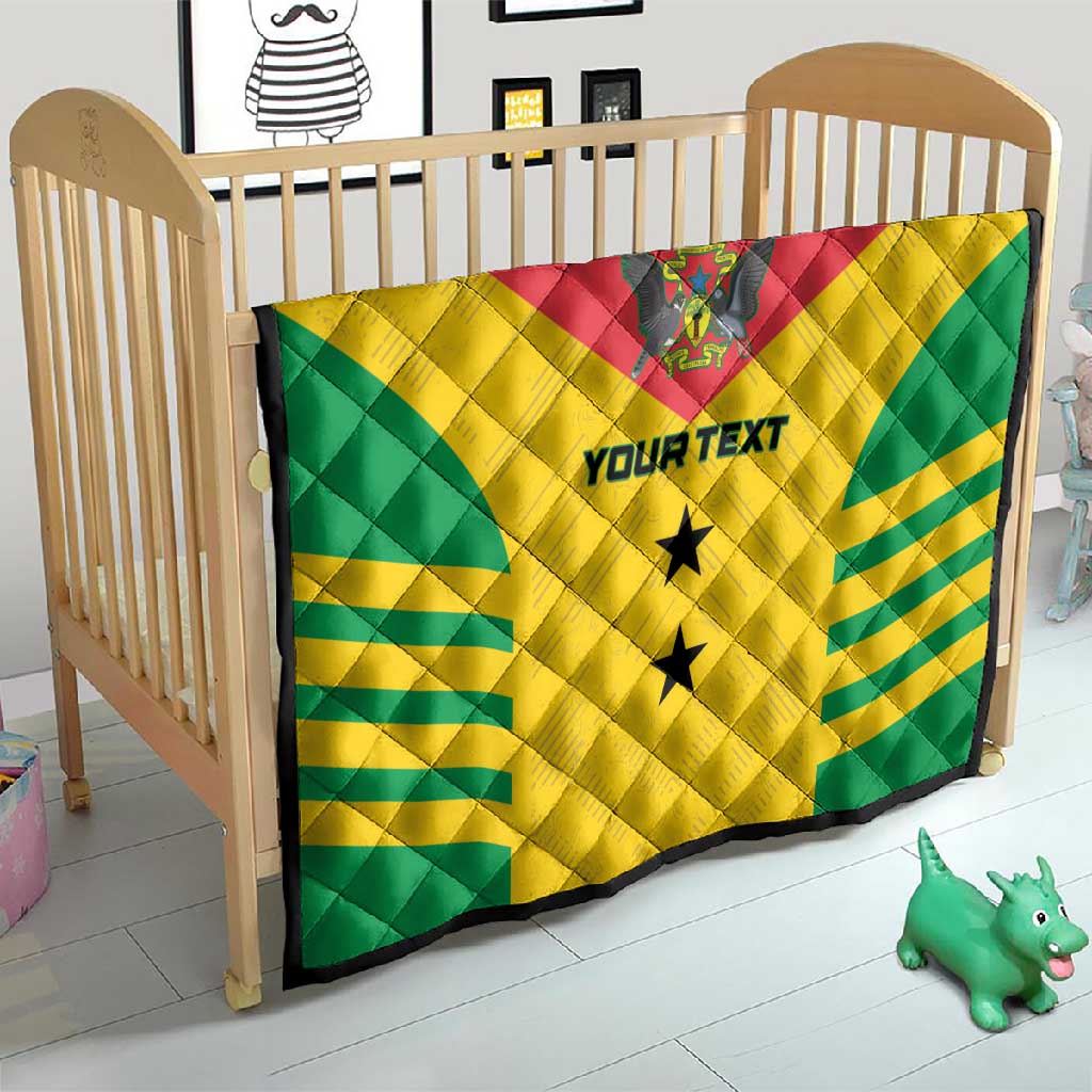 Sao Tome and Principe Football Custom Quilt Sporty Style - Yellow Color LT15