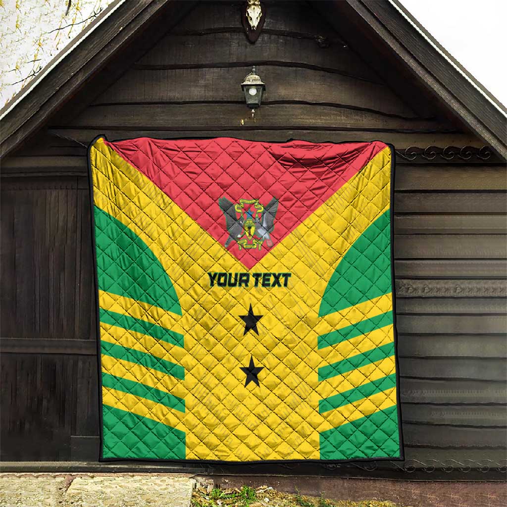 Sao Tome and Principe Football Custom Quilt Sporty Style - Yellow Color LT15