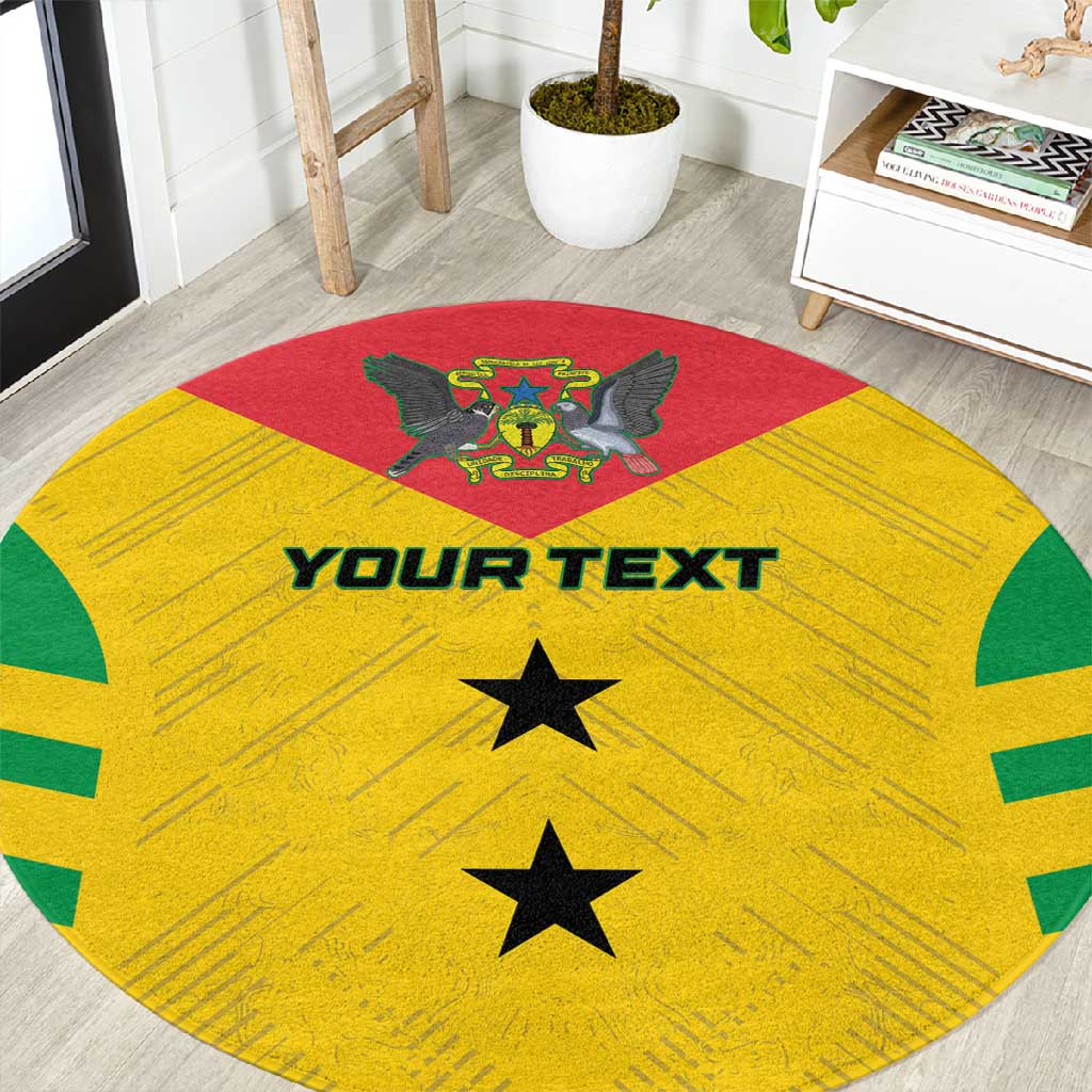 Sao Tome and Principe Football Custom Round Carpet Sporty Style - Yellow Color LT15