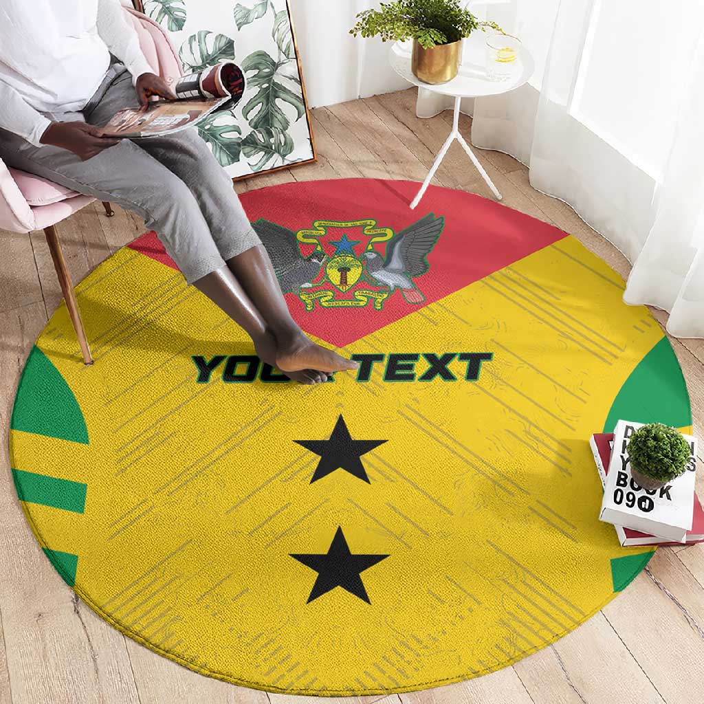 Sao Tome and Principe Football Custom Round Carpet Sporty Style - Yellow Color LT15