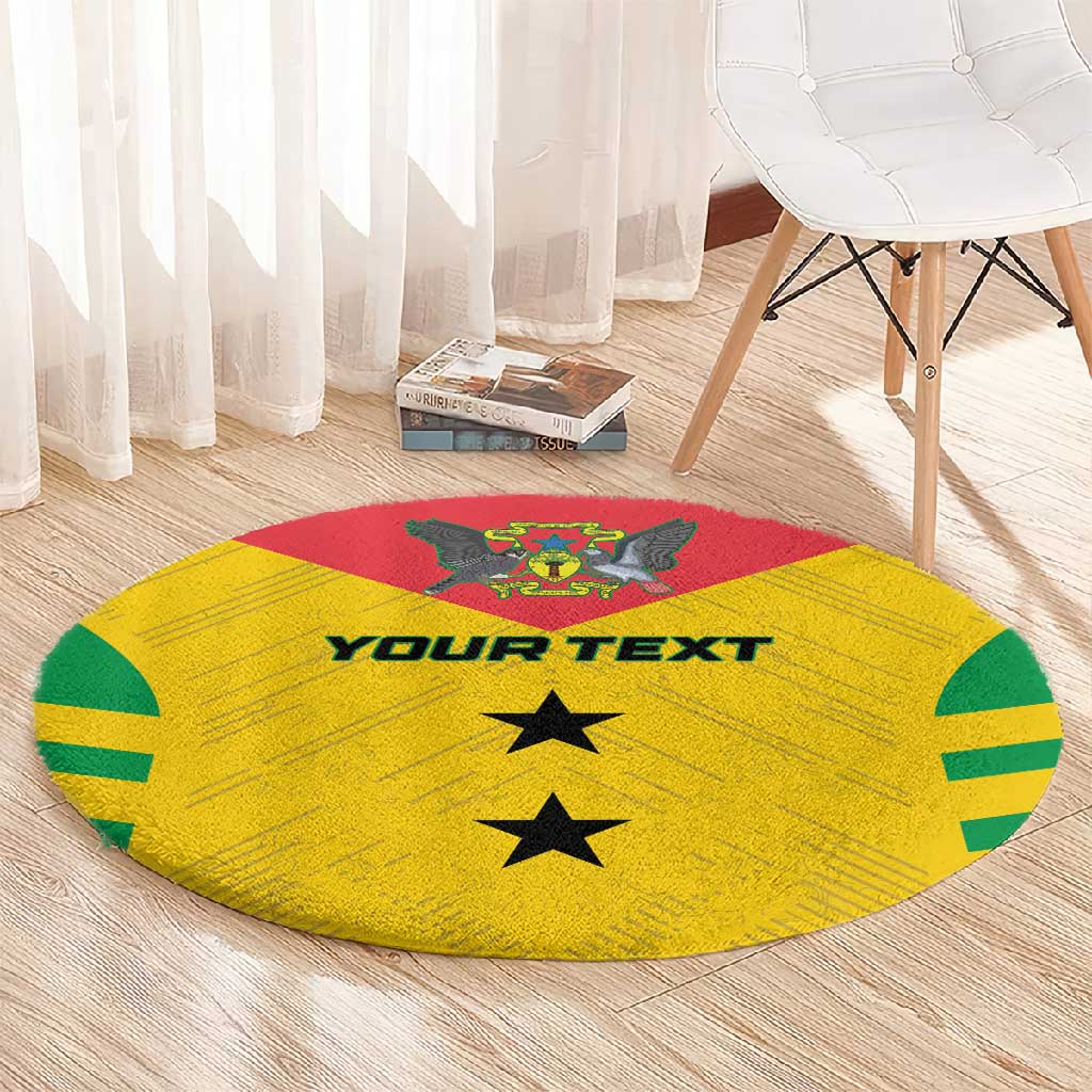 Sao Tome and Principe Football Custom Round Carpet Sporty Style - Yellow Color LT15