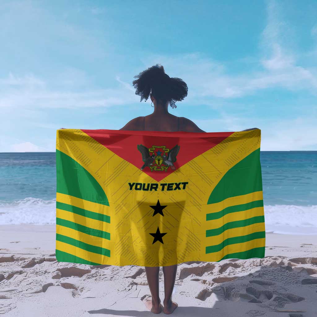 Sao Tome and Principe Football Custom Sarong Sporty Style - Yellow Color LT15