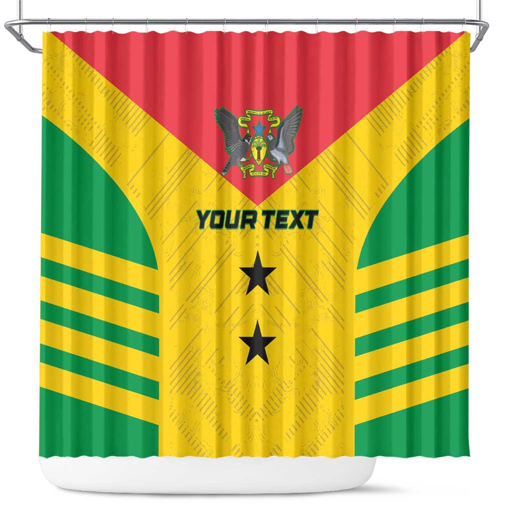Custom Sao Tome and Principe Football Shower Curtain Go Champions - Yellow Ver LT15