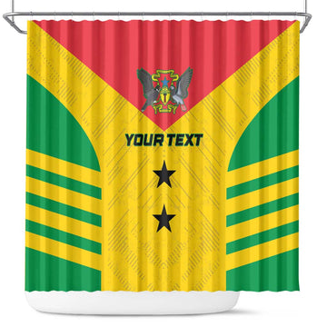 Custom Sao Tome and Principe Football Shower Curtain Go Champions - Yellow Ver LT15