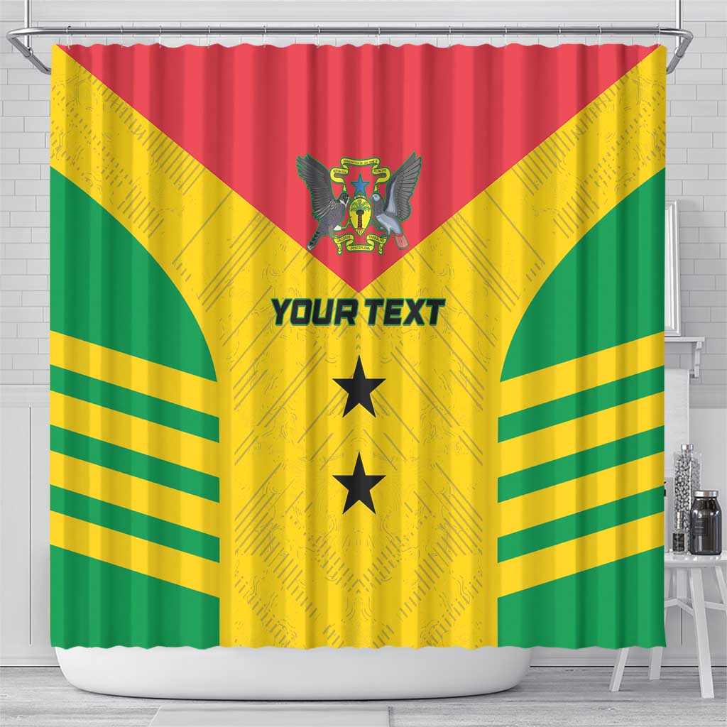Custom Sao Tome and Principe Football Shower Curtain Go Champions - Yellow Ver LT15