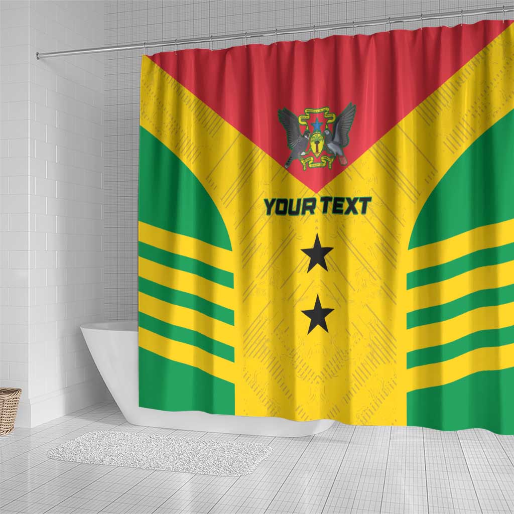 Custom Sao Tome and Principe Football Shower Curtain Go Champions - Yellow Ver LT15