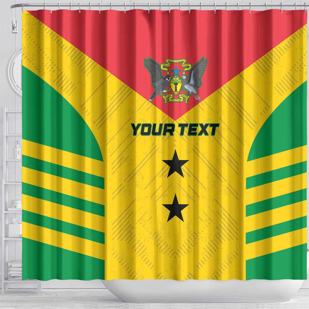 Custom Sao Tome and Principe Football Shower Curtain Go Champions - Yellow Ver LT15