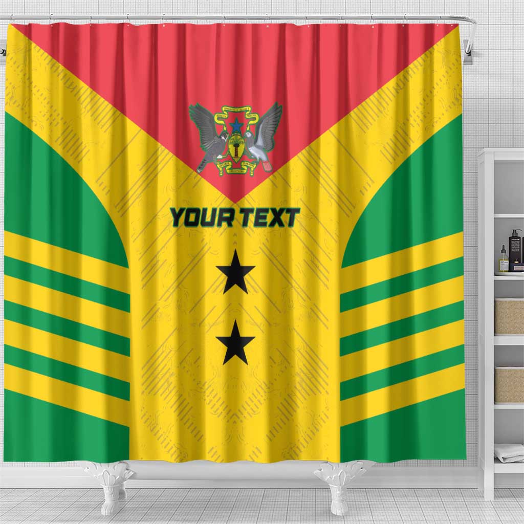 Custom Sao Tome and Principe Football Shower Curtain Go Champions - Yellow Ver LT15