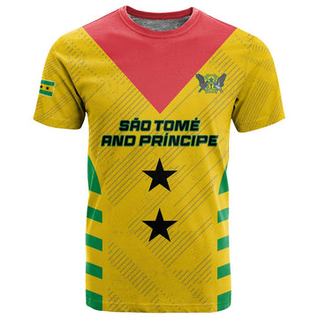 Sao Tome and Principe Football Custom T shirt Sporty Style - Yellow Color LT15