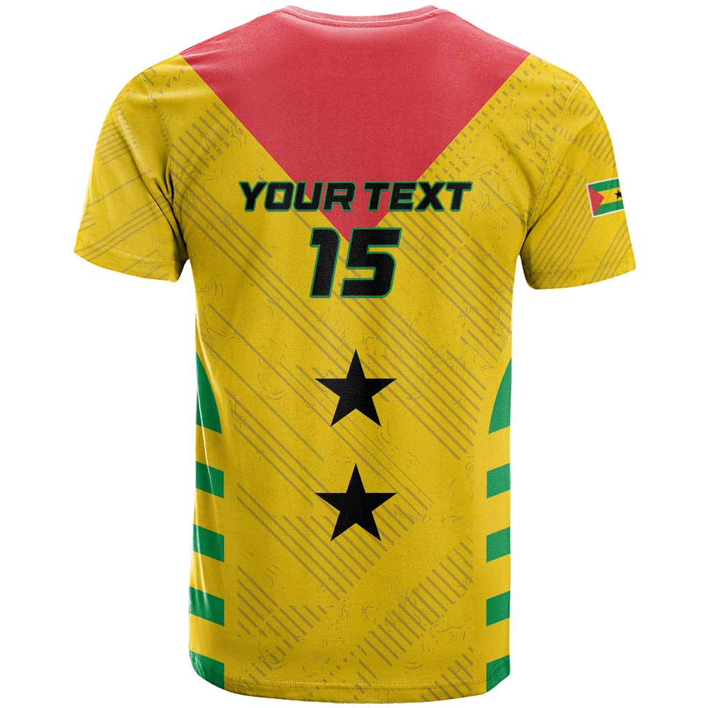 Sao Tome and Principe Football Custom T shirt Sporty Style - Yellow Color LT15