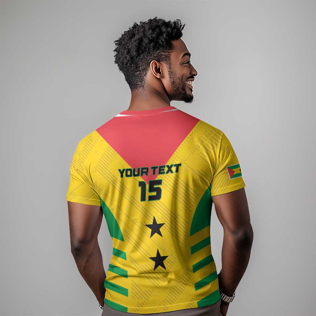 Sao Tome and Principe Football Custom T shirt Sporty Style - Yellow Color LT15