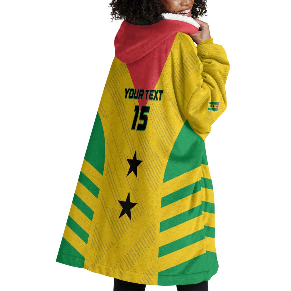 Sao Tome and Principe Football Custom Wearable Blanket Hoodie Sporty Style - Yellow Color LT15