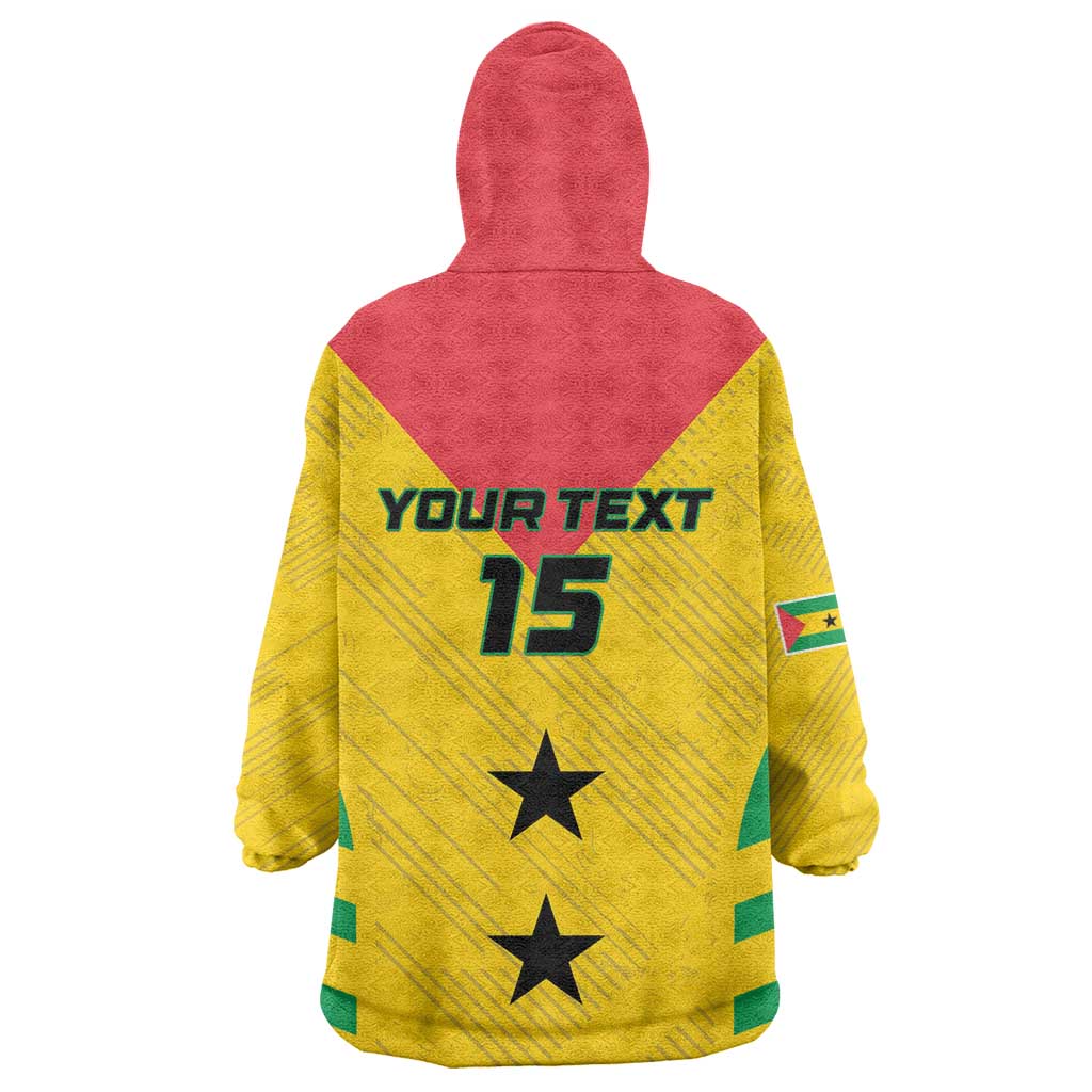 Sao Tome and Principe Football Custom Wearable Blanket Hoodie Sporty Style - Yellow Color LT15