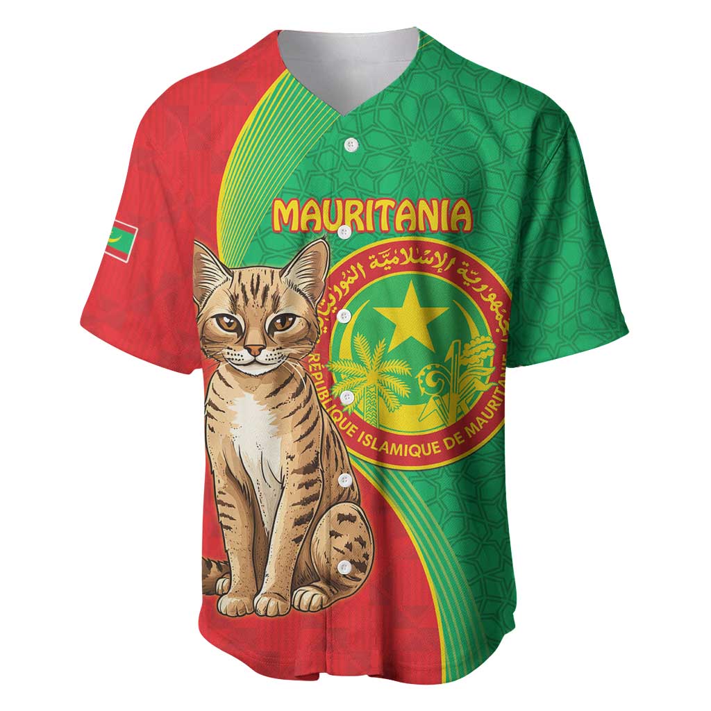 Personalized Mauritania Baseball Jersey Felis Lybica - Islamic Mix African Pattern LT15