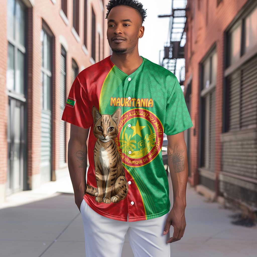 Personalized Mauritania Baseball Jersey Felis Lybica - Islamic Mix African Pattern LT15
