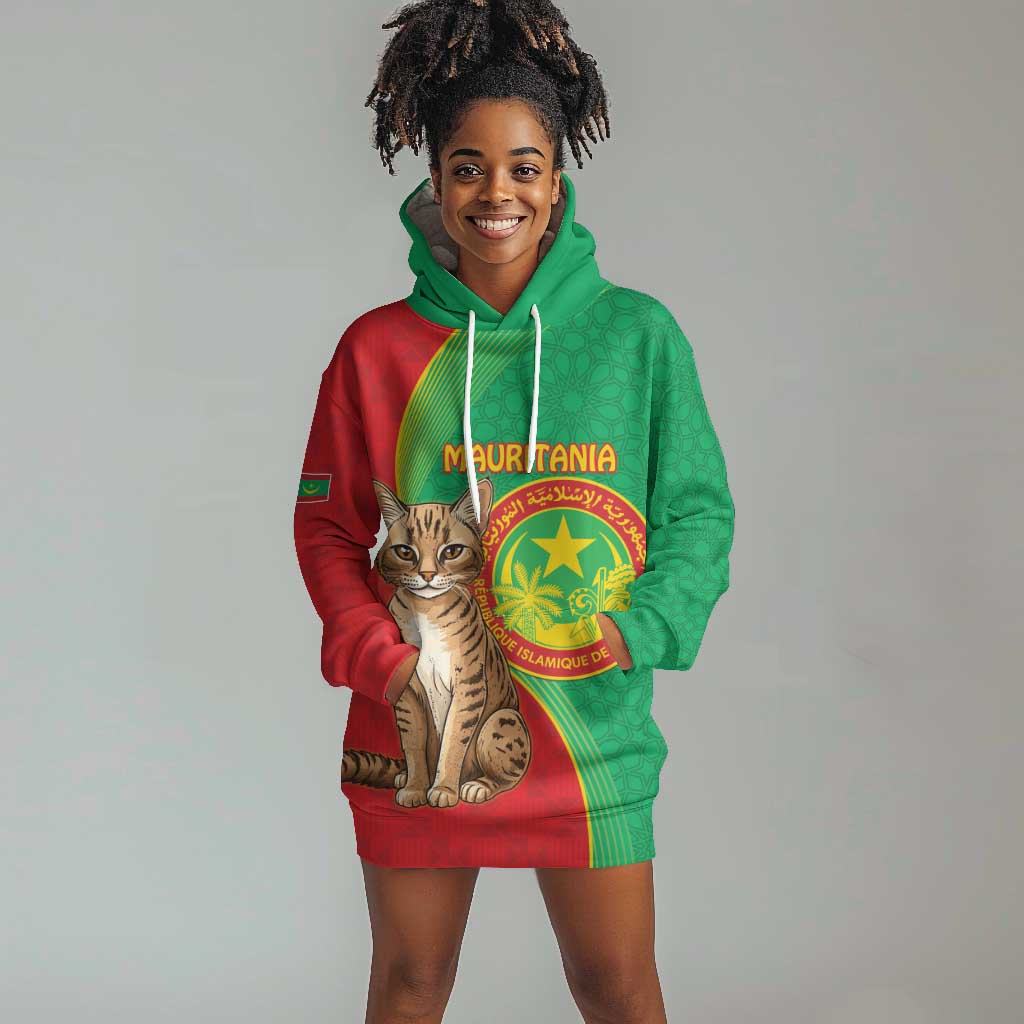 Personalized Mauritania Hoodie Dress Felis Lybica - Islamic Mix African Pattern LT15