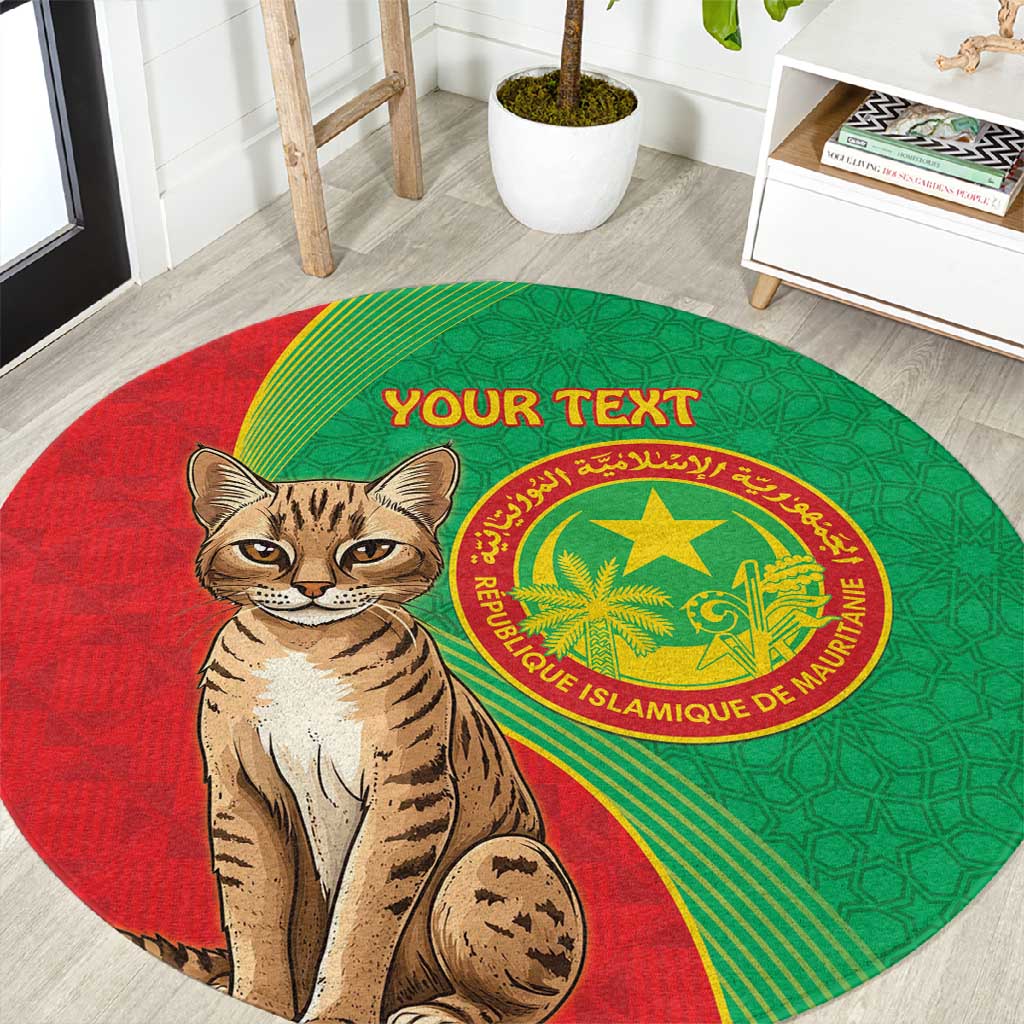 Personalized Mauritania Round Carpet Felis Lybica - Islamic Mix African Pattern LT15