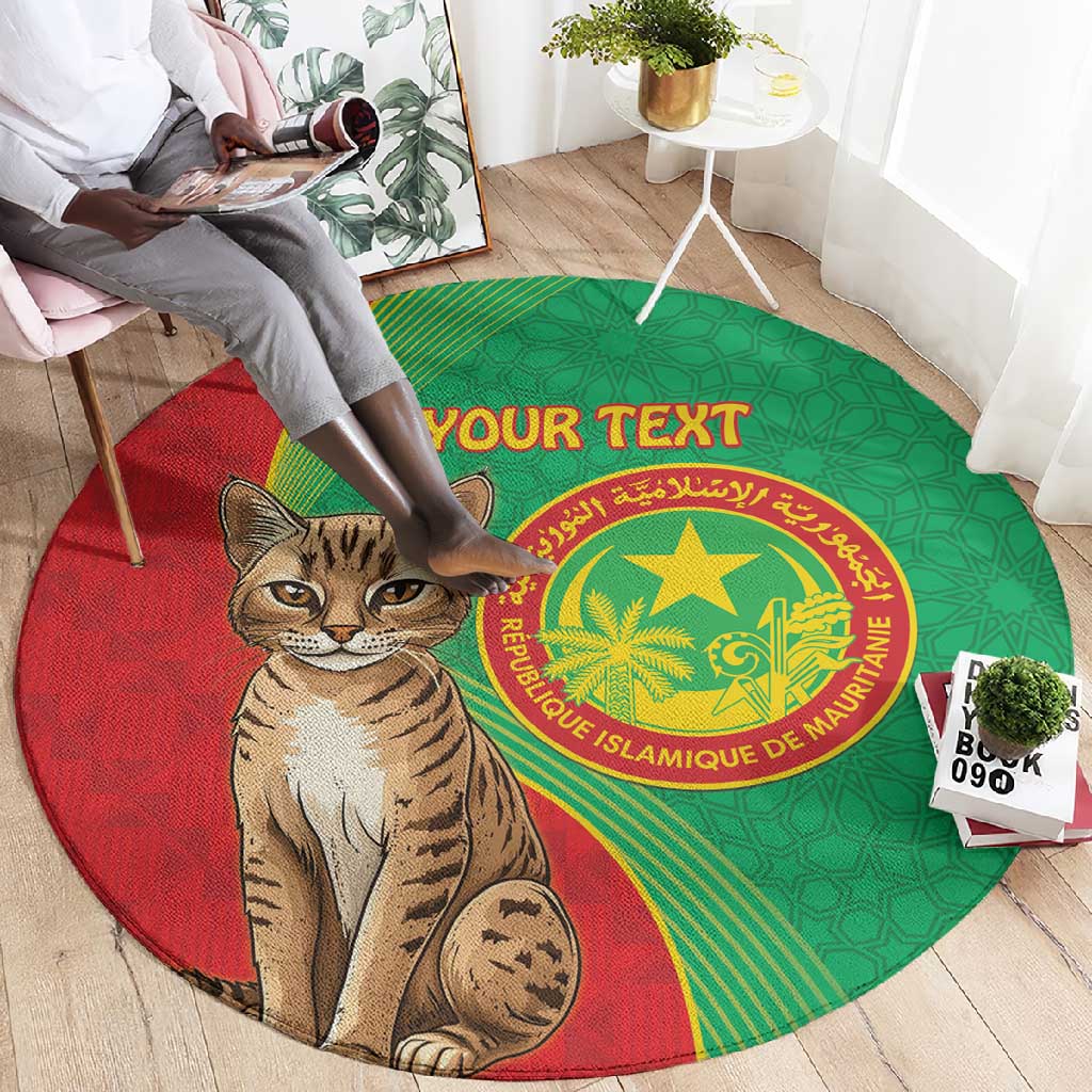 Personalized Mauritania Round Carpet Felis Lybica - Islamic Mix African Pattern LT15