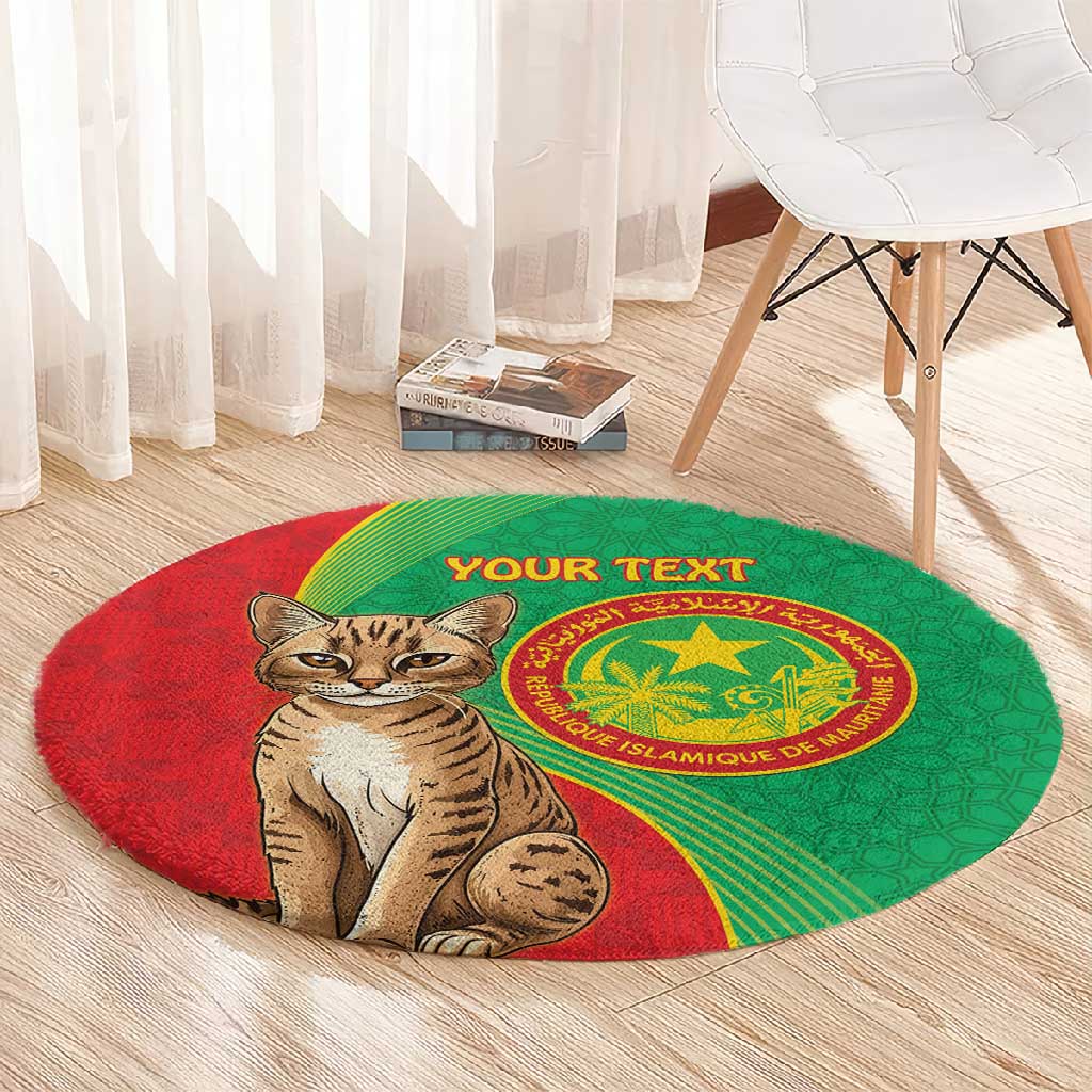 Personalized Mauritania Round Carpet Felis Lybica - Islamic Mix African Pattern LT15