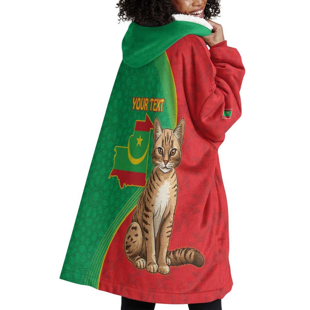Personalized Mauritania Wearable Blanket Hoodie Felis Lybica - Islamic Mix African Pattern LT15