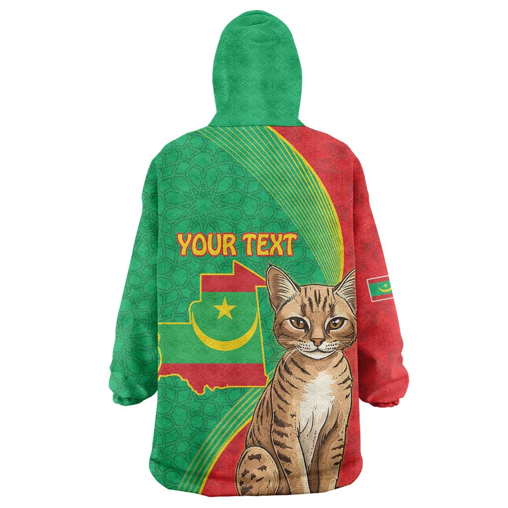 Personalized Mauritania Wearable Blanket Hoodie Felis Lybica - Islamic Mix African Pattern LT15