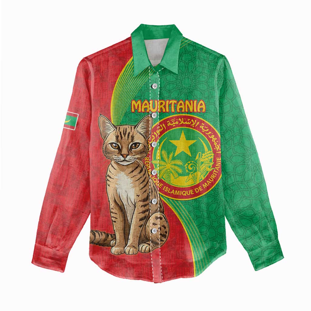 Personalized Mauritania Women Casual Shirt Felis Lybica - Islamic Mix African Pattern LT15