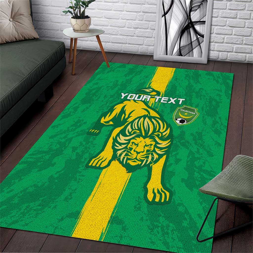 Custom Mauritania Football Area Rug Go Lions of Chinguetti LT15