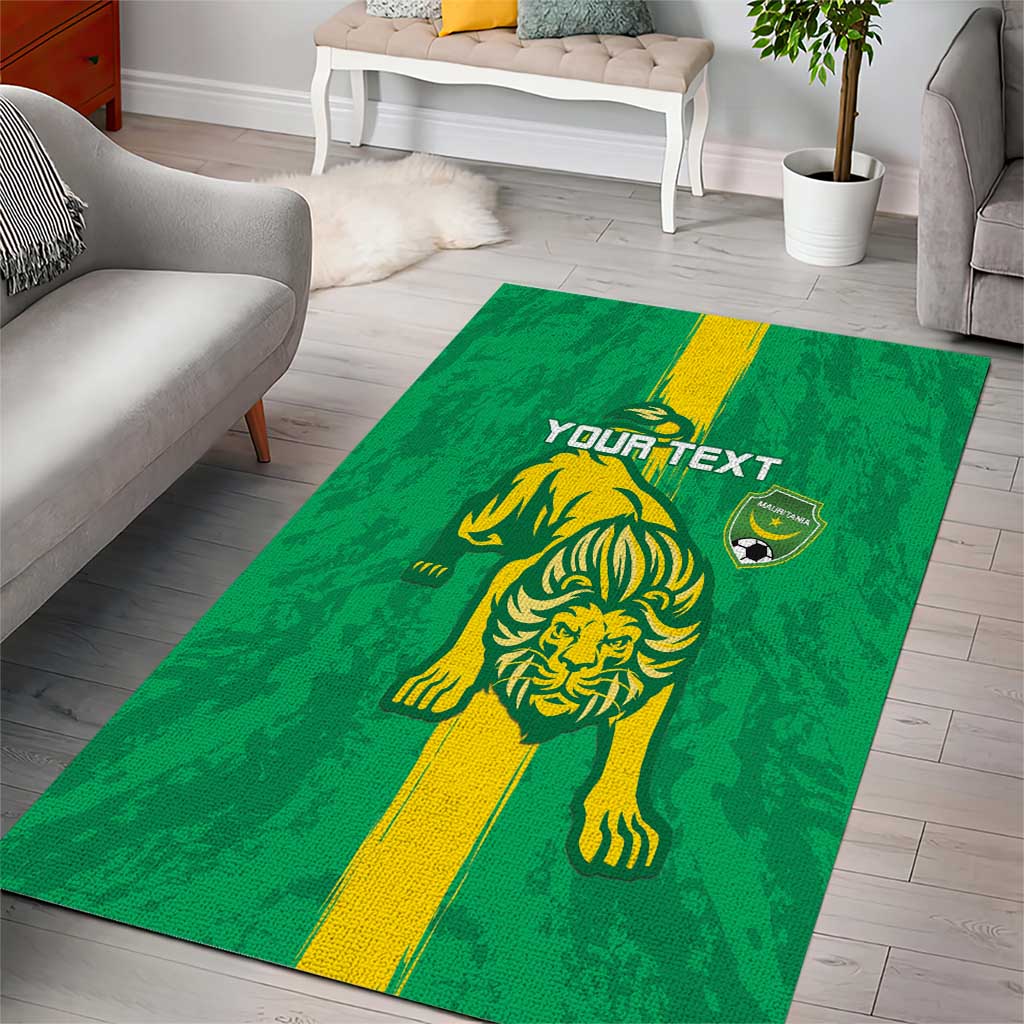 Custom Mauritania Football Area Rug Go Lions of Chinguetti LT15