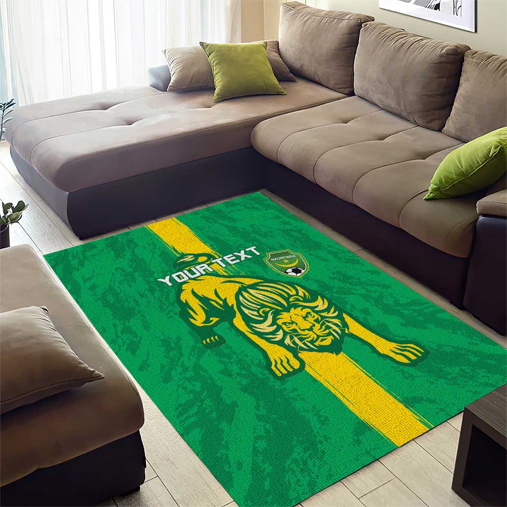 Custom Mauritania Football Area Rug Go Lions of Chinguetti LT15