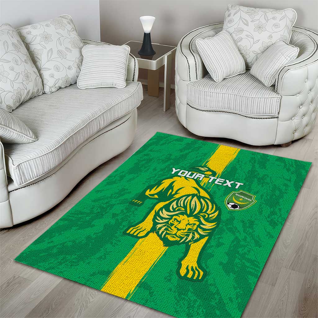 Custom Mauritania Football Area Rug Go Lions of Chinguetti LT15