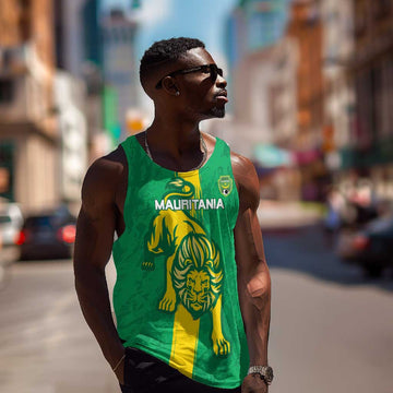 Custom Mauritania Football Men Tank Top Go Lions of Chinguetti LT15