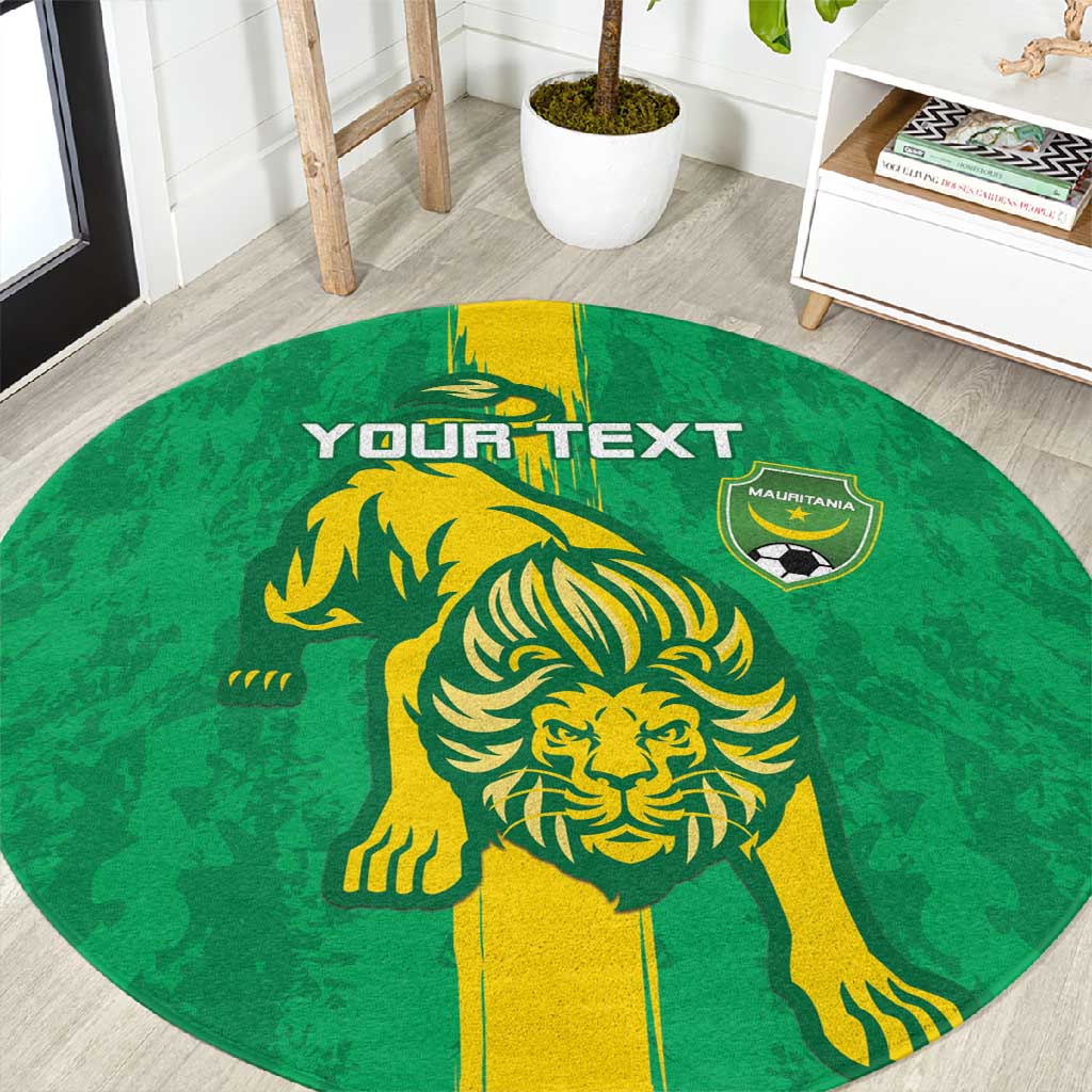 Custom Mauritania Football Round Carpet Go Lions of Chinguetti LT15