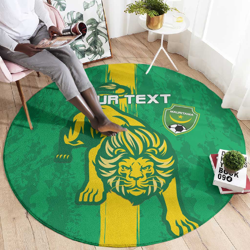 Custom Mauritania Football Round Carpet Go Lions of Chinguetti LT15