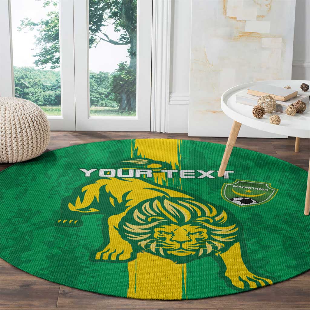 Custom Mauritania Football Round Carpet Go Lions of Chinguetti LT15