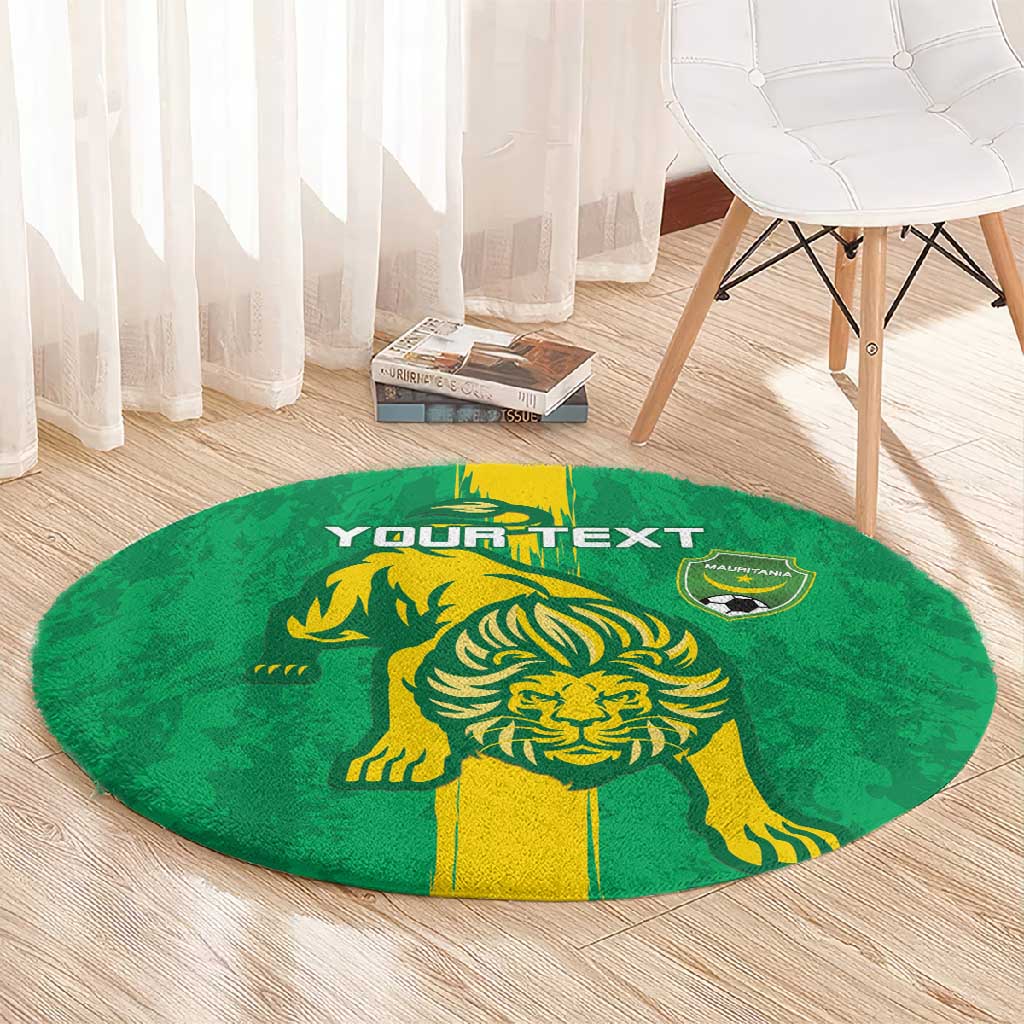Custom Mauritania Football Round Carpet Go Lions of Chinguetti LT15