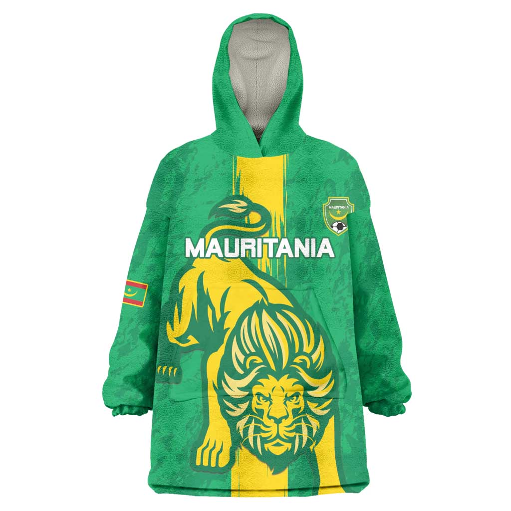 Custom Mauritania Football Wearable Blanket Hoodie Go Lions of Chinguetti LT15