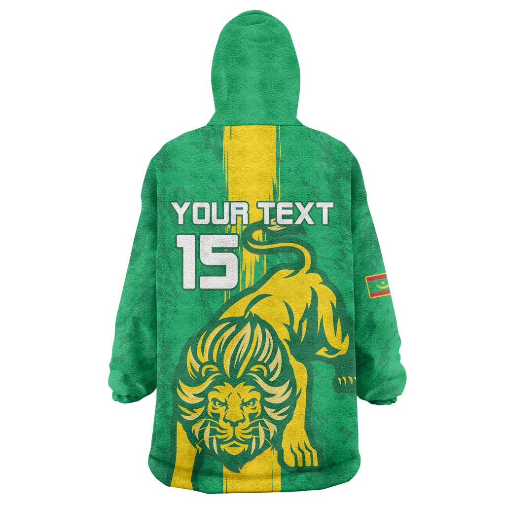 Custom Mauritania Football Wearable Blanket Hoodie Go Lions of Chinguetti LT15