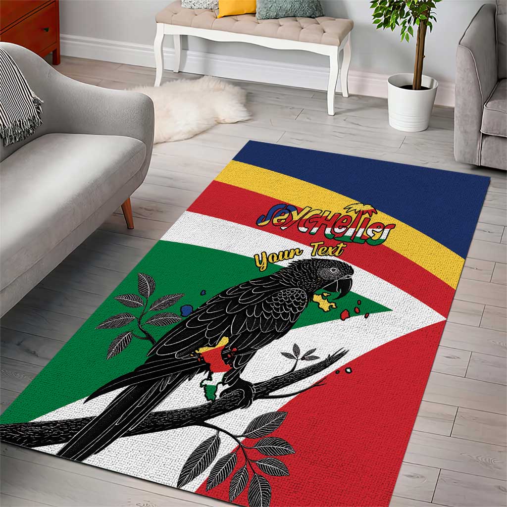 Personalized Happy Seychelles Independence Day Area Rug Black Parrot Coat Of Arms LT15