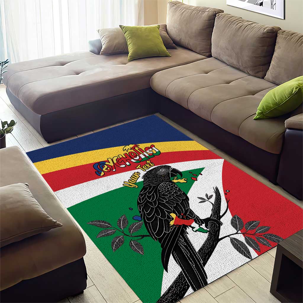 Personalized Happy Seychelles Independence Day Area Rug Black Parrot Coat Of Arms LT15