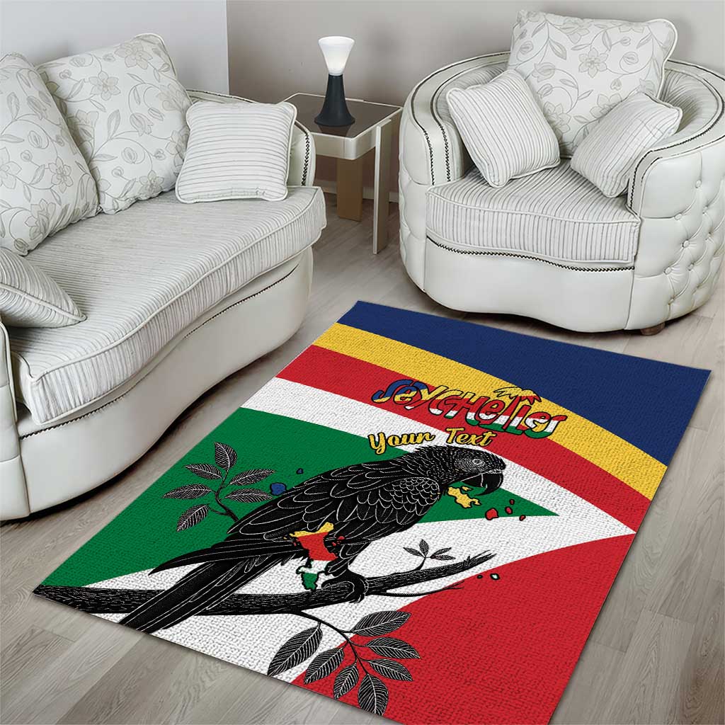 Personalized Happy Seychelles Independence Day Area Rug Black Parrot Coat Of Arms LT15