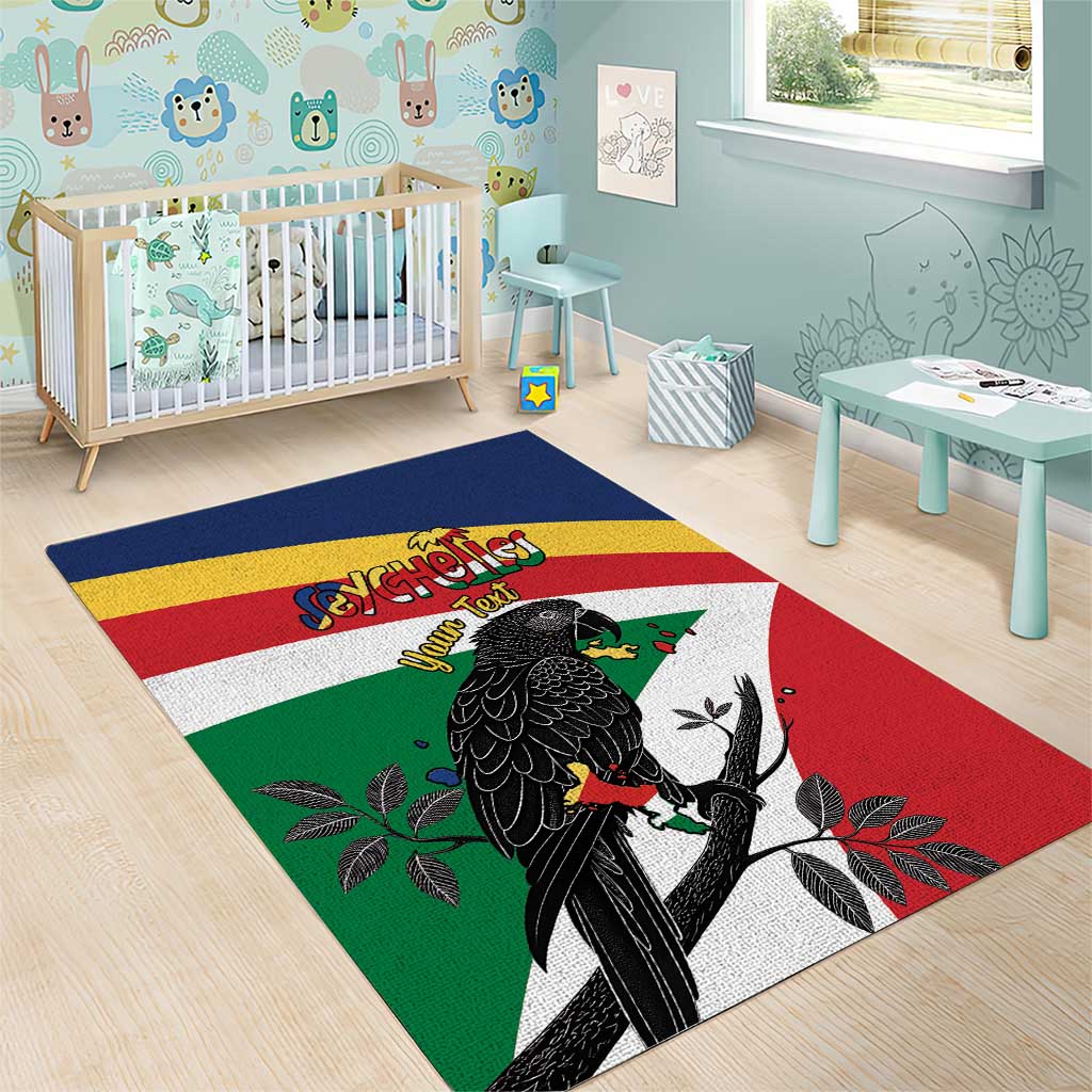 Personalized Happy Seychelles Independence Day Area Rug Black Parrot Coat Of Arms LT15