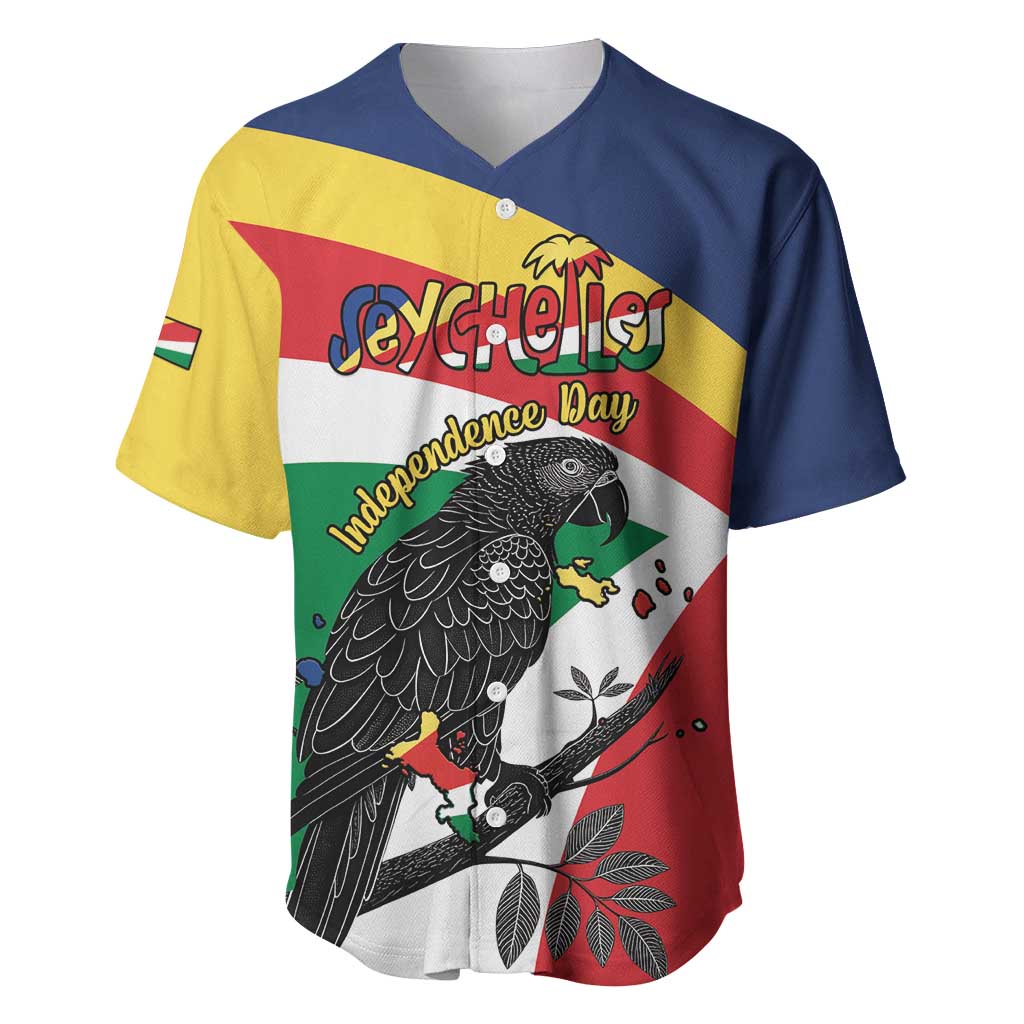 Personalized Happy Seychelles Independence Day Baseball Jersey Black Parrot Coat Of Arms LT15
