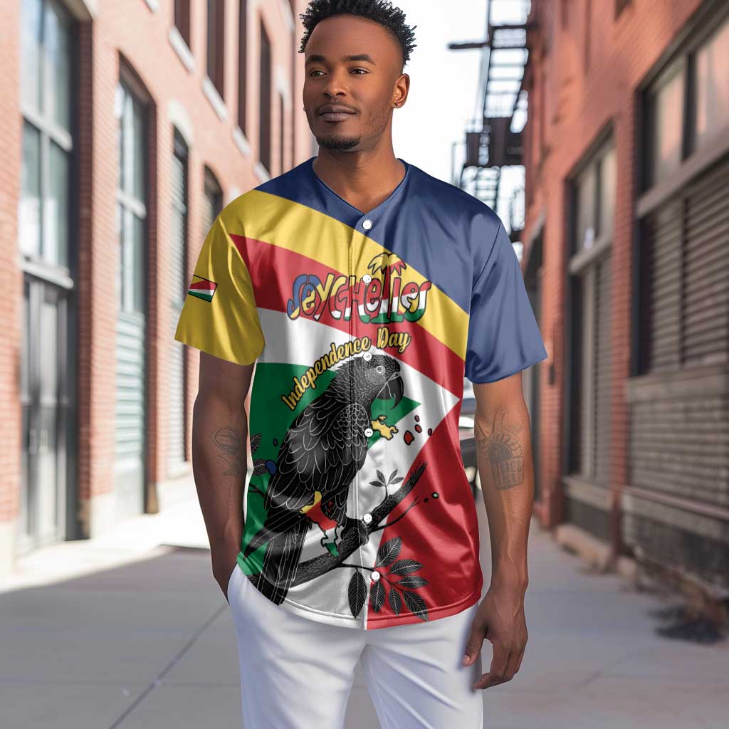 Personalized Happy Seychelles Independence Day Baseball Jersey Black Parrot Coat Of Arms LT15