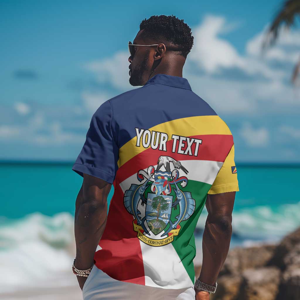 Personalized Happy Seychelles Independence Day Hawaiian Shirt Black Parrot Coat Of Arms LT15