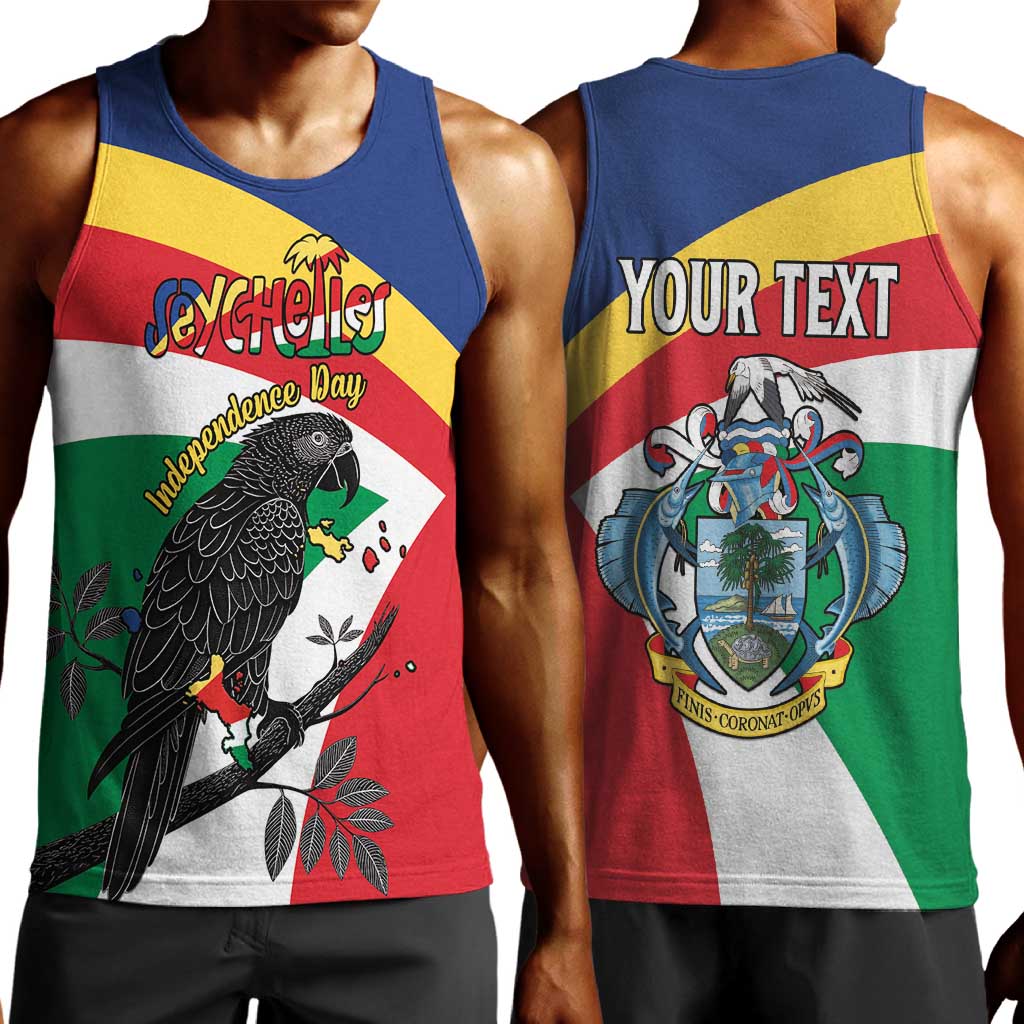 Personalized Happy Seychelles Independence Day Men Tank Top Black Parrot Coat Of Arms LT15
