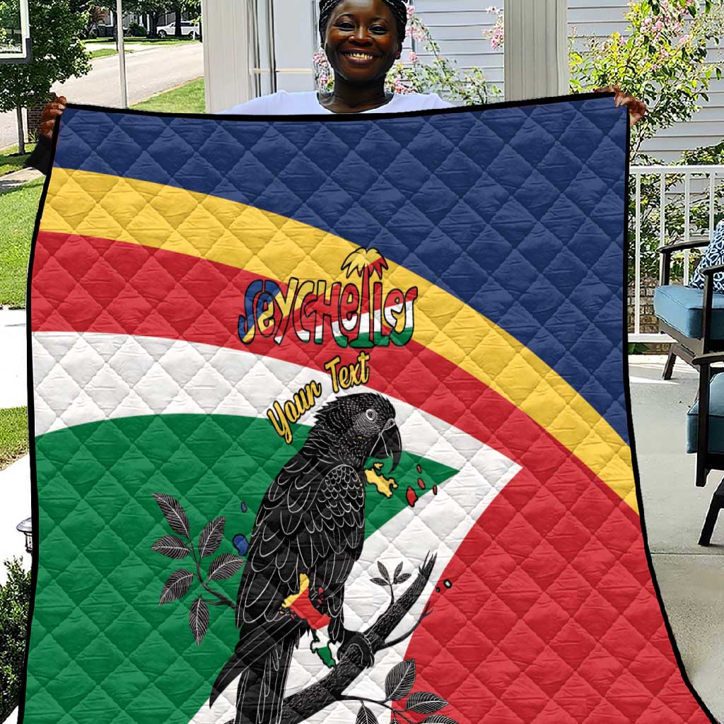 Personalized Happy Seychelles Independence Day Quilt Black Parrot Coat Of Arms LT15