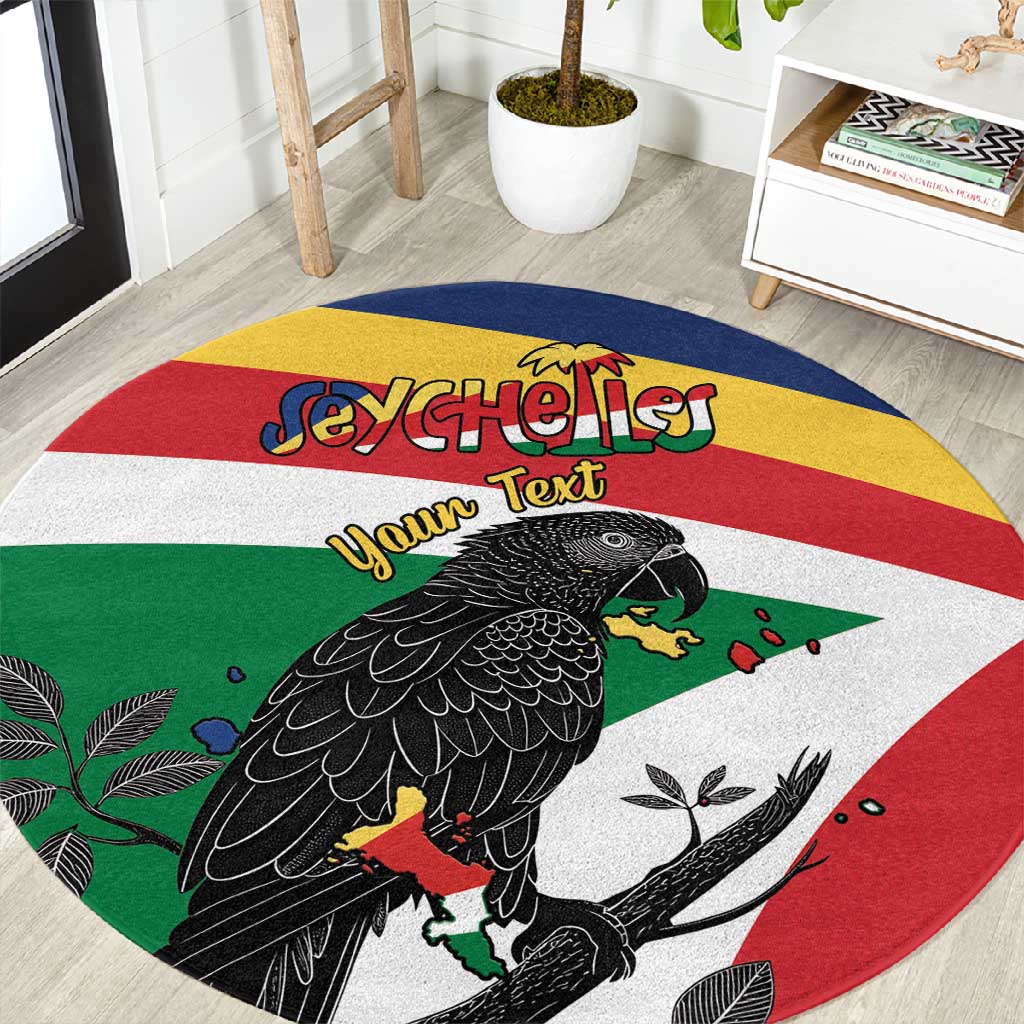 Personalized Happy Seychelles Independence Day Round Carpet Black Parrot Coat Of Arms LT15