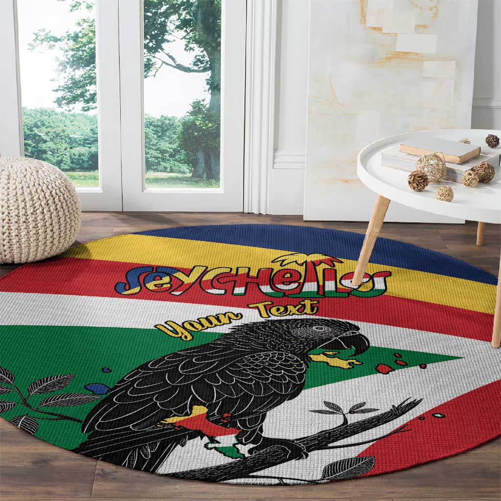 Personalized Happy Seychelles Independence Day Round Carpet Black Parrot Coat Of Arms LT15