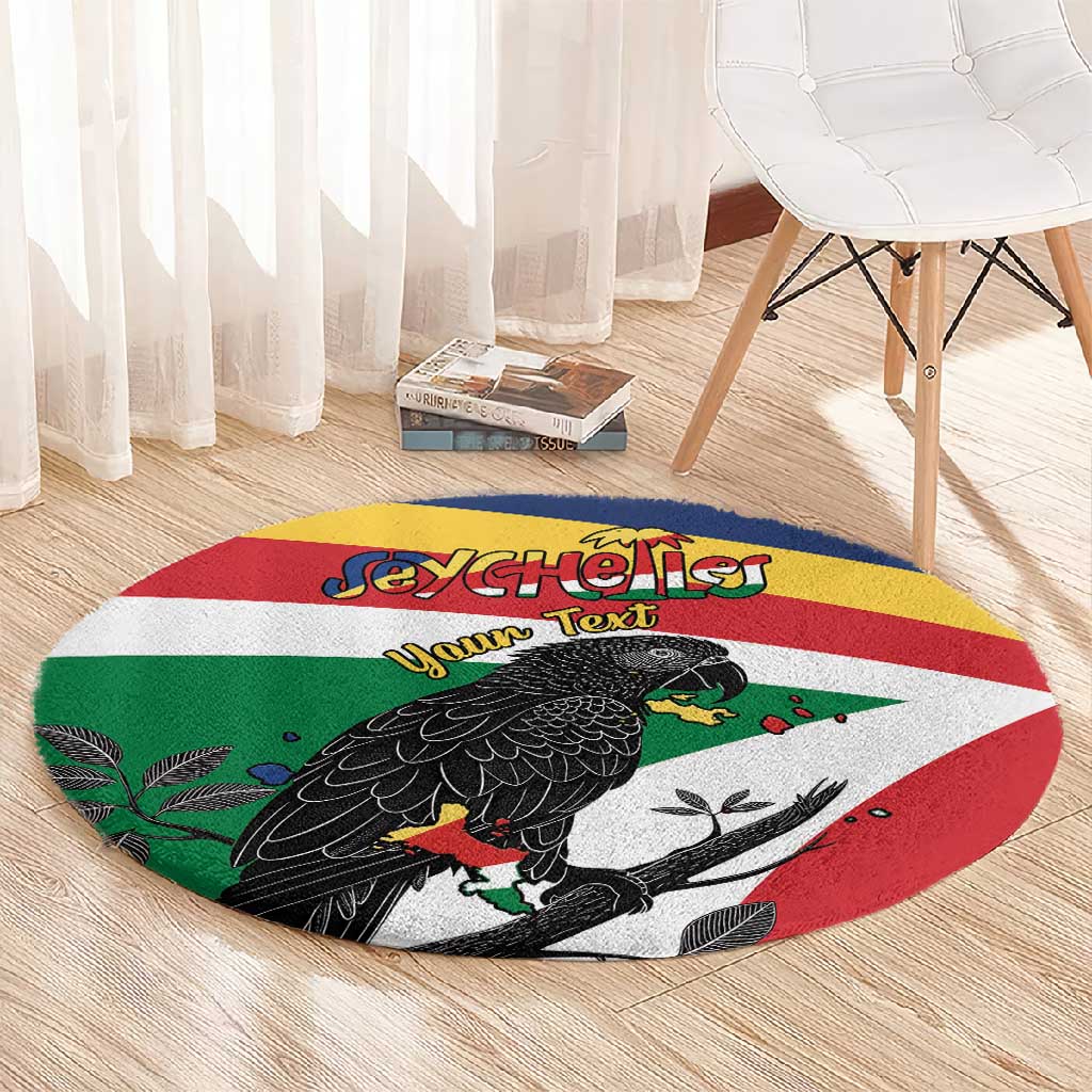 Personalized Happy Seychelles Independence Day Round Carpet Black Parrot Coat Of Arms LT15