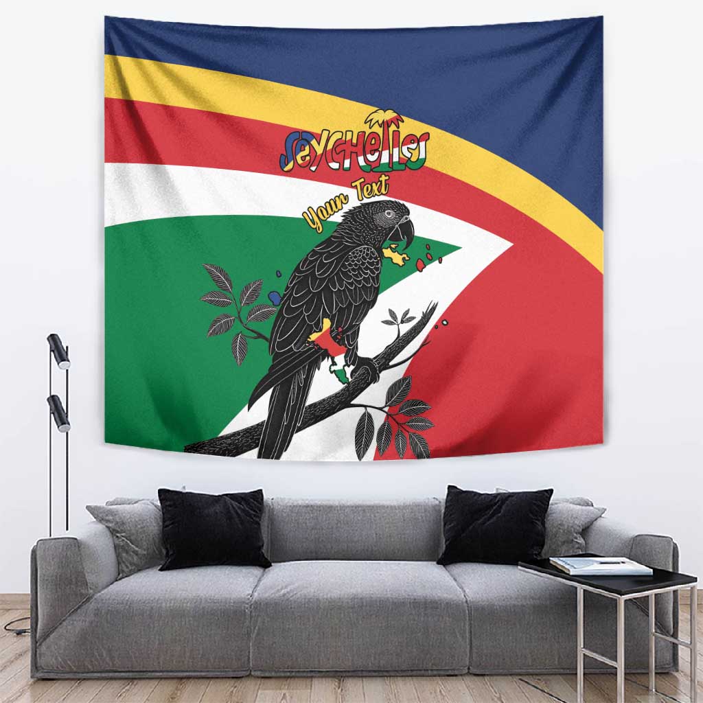 Personalized Happy Seychelles Independence Day Tapestry Black Parrot Coat Of Arms LT15